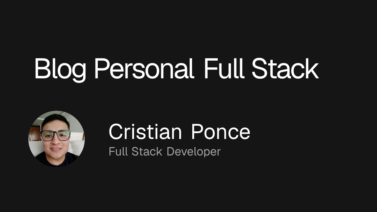 Blog Personal Full Stack